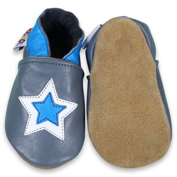 Chaussures bébé en cuir à semelle souple - Étoiles 2