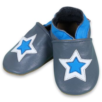 Chaussures bébé en cuir à semelle souple - Étoiles 3