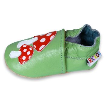 Chaussures bébé en cuir à semelle souple - Champignons 4
