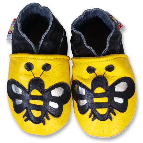 Soft Sole Leather Baby Shoes - Bee