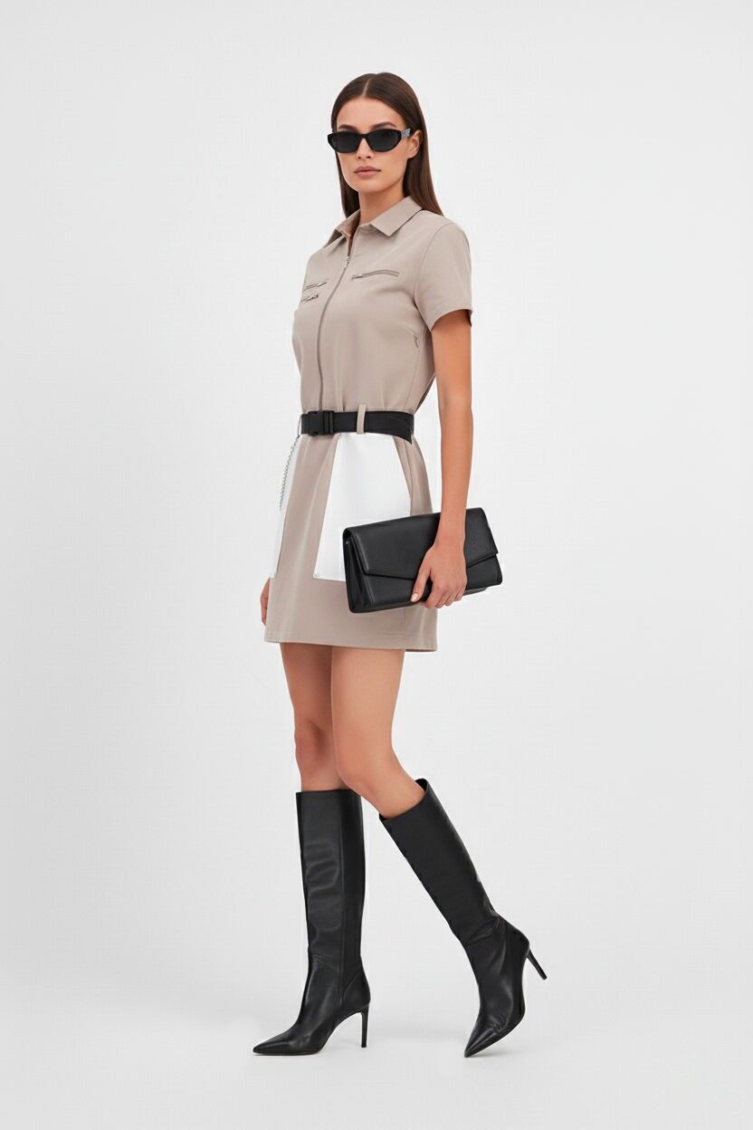 Robe cargo à manches courtes