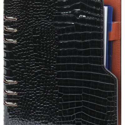 A5 Clipbook refill agenda 2022  gloss croco black