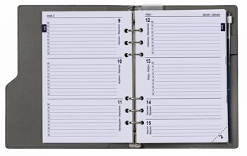 A5 Clipbook recharge agenda 2022 organisateur Croco Gris 3