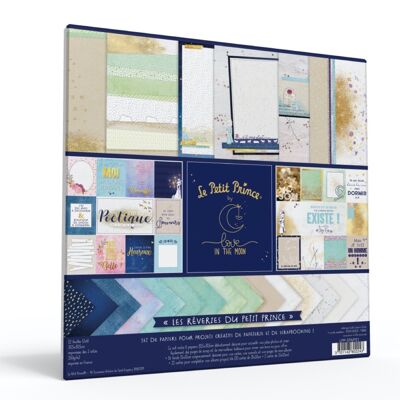 Set of 12 Les reveries du Petit Prince papers 250 g / m2 - 30.5x30.5 cm