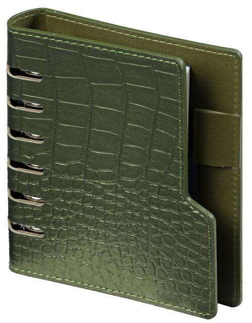 Refill diary agenda 2022 pocket clipbook gloss croco green