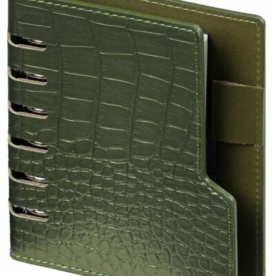 Refill diary agenda 2022 pocket clipbook gloss croco green