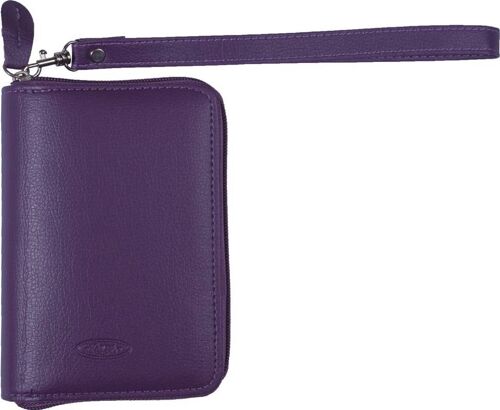 Mini organiser with zip pica purple