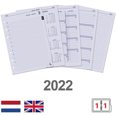 A5 organiser day-diary EN-NL 2022