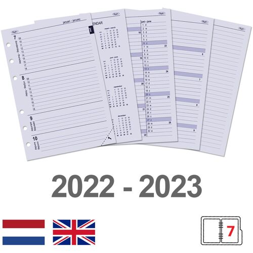 A5 organiser week-diary EN-NL 2022-2023