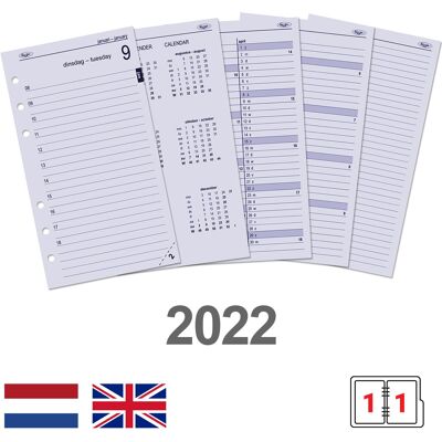 Personal organiser day-diary EN-NL 2022