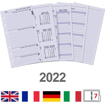 Agenda personnel semaine 4 langues - agenda 2022 1