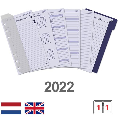 Personal organiser day-diary Complete box EN-NL 2022