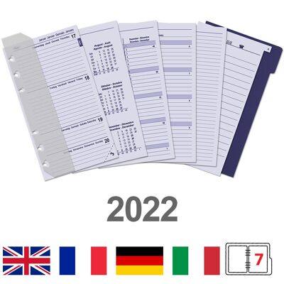 Agenda personale Agenda settimanale EN-DU-FR-IT Scatola completa 2022