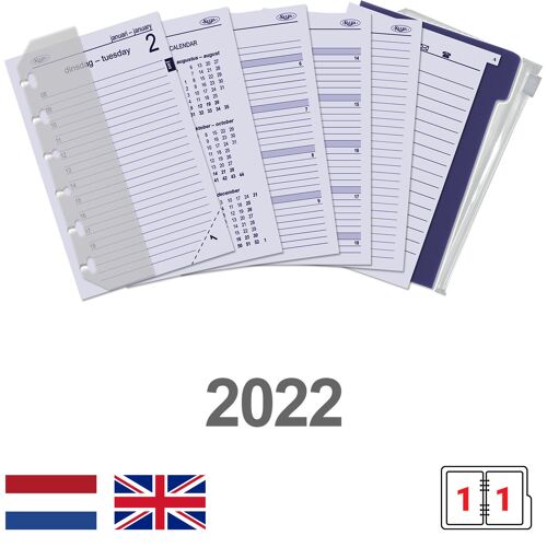 Pocket organiser day-diary Complete box EN-NL 2022