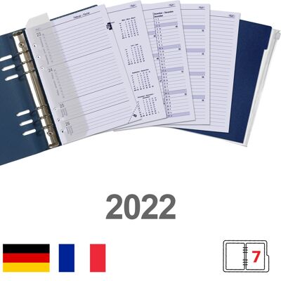 A5 Nachfülltagebuch 2022 Deutsch Französisch und Aufbewahrungsordner