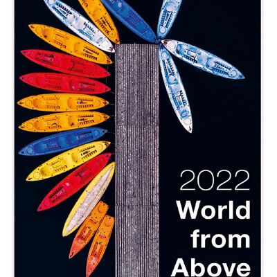 Kalpa Wandkalender 2022 Welt von oben 31,5 x 45 cm