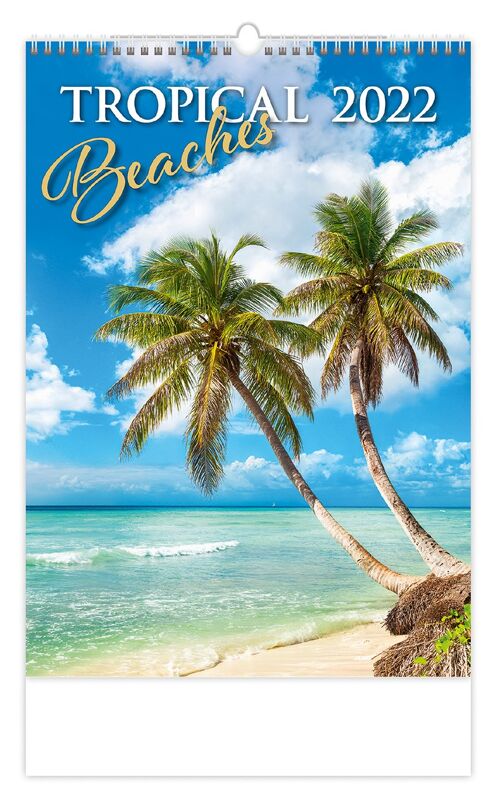 Kalpa Wall Calendar 2022 Tropical beaches 31.5 x 45 cm