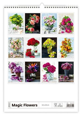 Calendrier Kalpa 2022 Fleurs magiques 31,5 x 45 cm 10