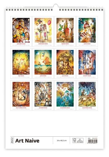 Calendrier mural Kalpa 2022 Calendrier Art Naive 34 x 48,5 cm 10