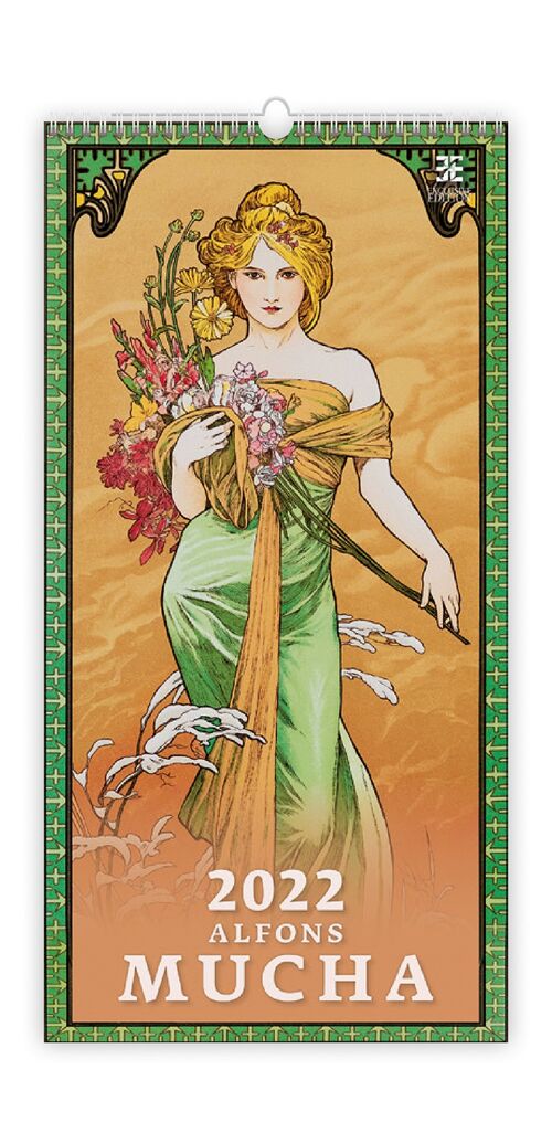 Kalpa Wall Calendar 2022 Mucha Calendar 31.5 x 63 cm