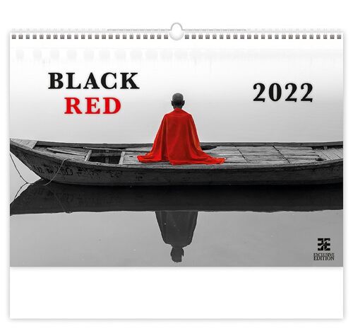 Kalpa Wall Calendar 2022 Black and Red 48.5 x 34 cm