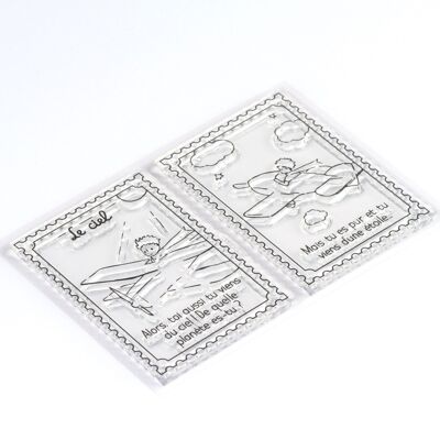 2 transparente Briefmarken "der Himmel" - Der kleine Prinz