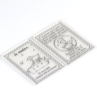 2 transparente Briefmarken "das Schaf" - Der kleine Prinz