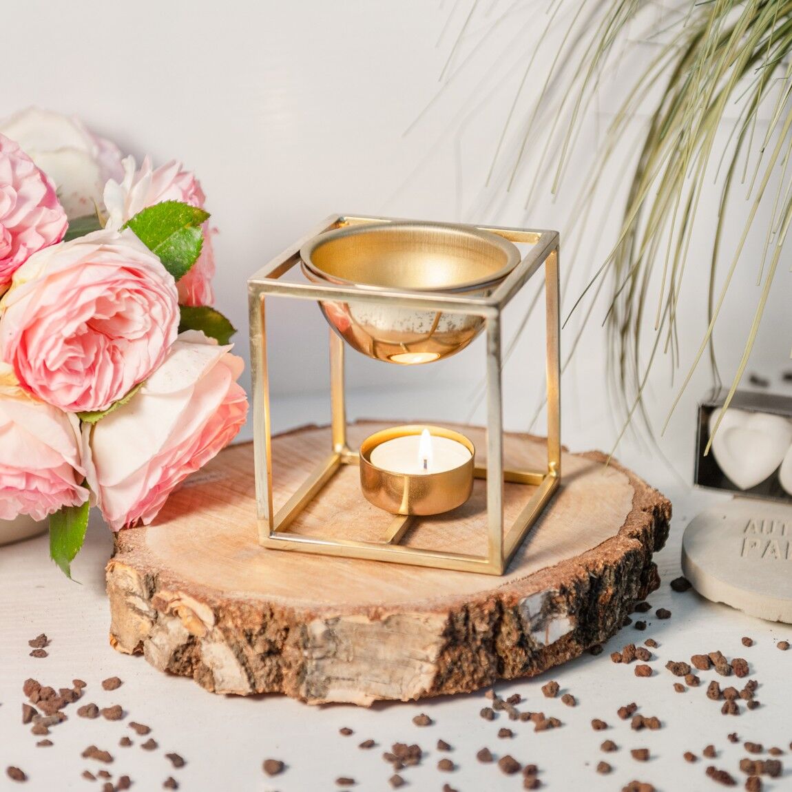 Golden perfume burner