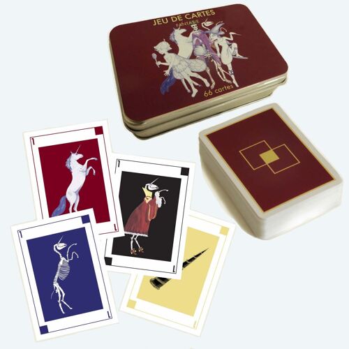 JEU DE CARTES FANTASIE - 66 cartes - 8 personnages 
fantastiques - 4 représentations - 4 règles du jeu
