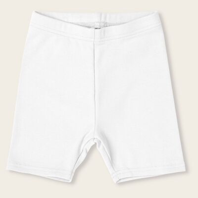 Cotton Biker Shorts - White
