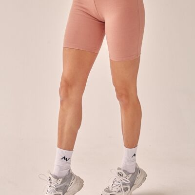 Brushed Cotton Biker Shorts - Terracotta