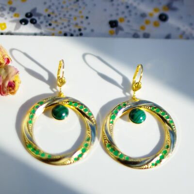 boucles d'oreilles Janice vertes