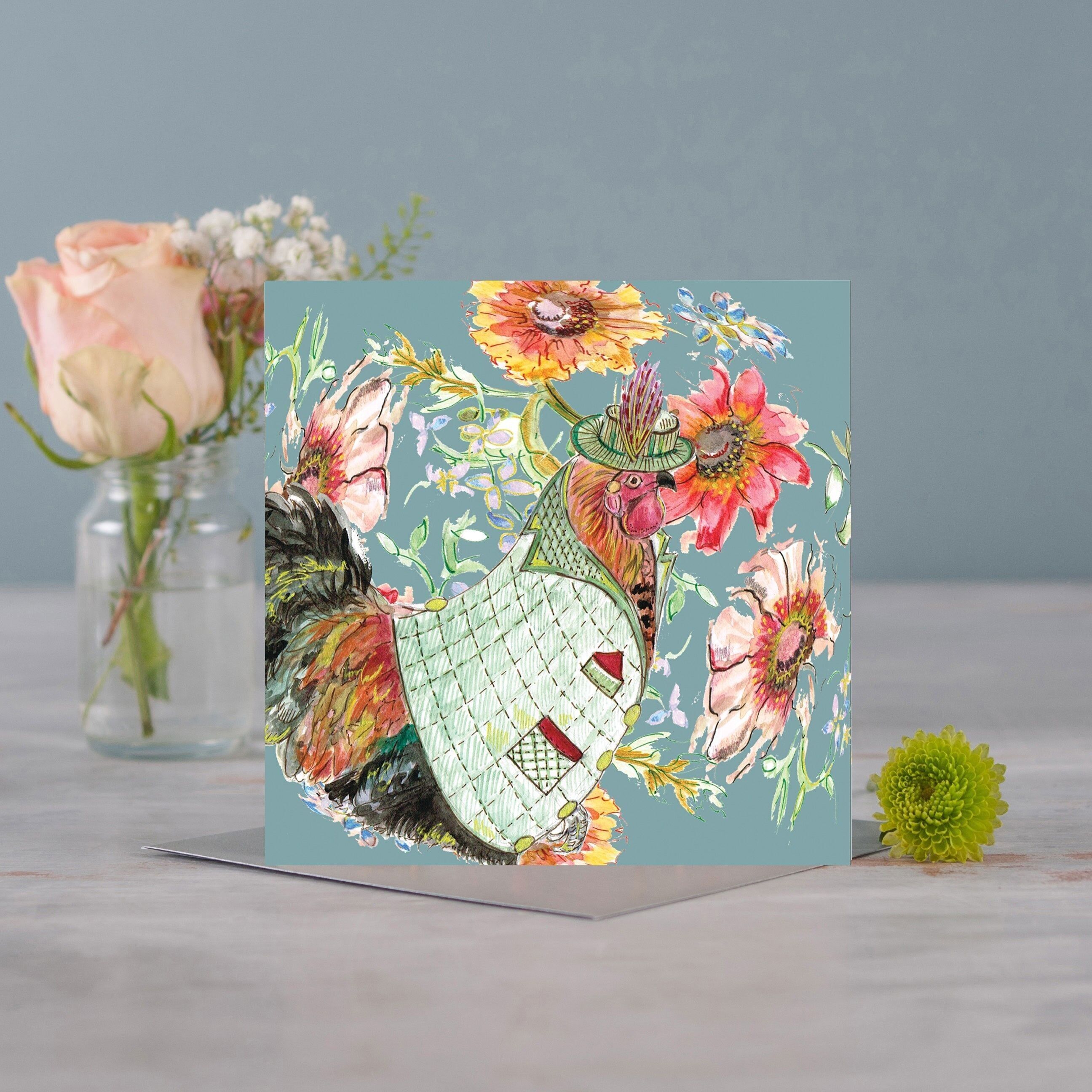 Cottage-Hahn-Grußkarte