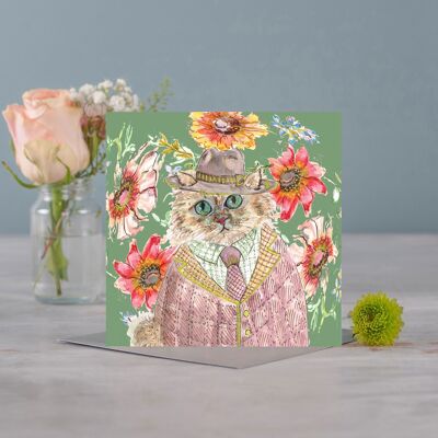 Cottage Cat Greetings Card