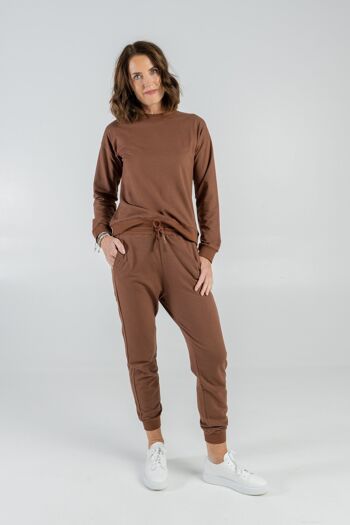 Sweat coton bio & algues marron foncé 2