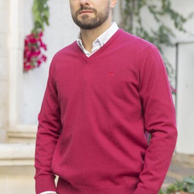 Maglione da gentiluomo lampone