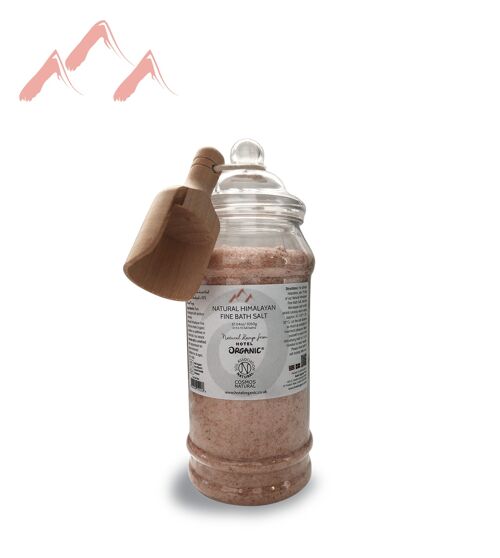 Certified Natural Himalayan FINE Bath Salt JAR-Scoop 1050g