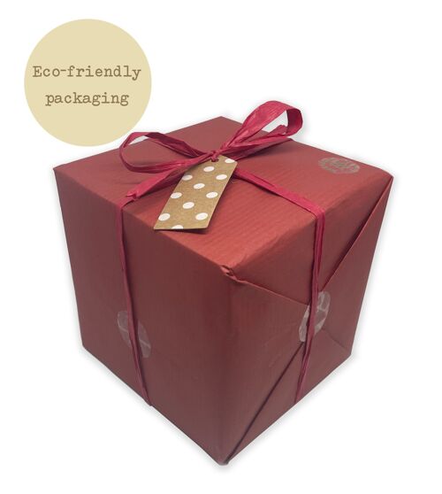 Natural Himalayan Crystal Rock Salt Tealight Candle Holder Large x1 Gift Box - Red Eco Wrap
