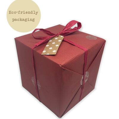 Natural Himalayan Crystal Rock Salt Tealight Candle Holder Large x1 Gift Box - Red Eco Wrap