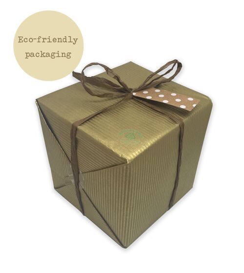 Natural Himalayan Crystal Rock Salt Tealight Candle Holder Large x1 Gift Box - Gold Eco Wrap