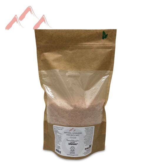Certified Natural Himalayan FINE Bath Salt Biodegradable Bag - 1000g