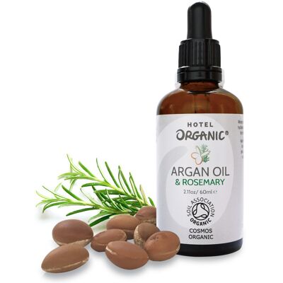 Handmade Moroccan Virgin Certified Organic Argan Oil & Rosemary - 60ml