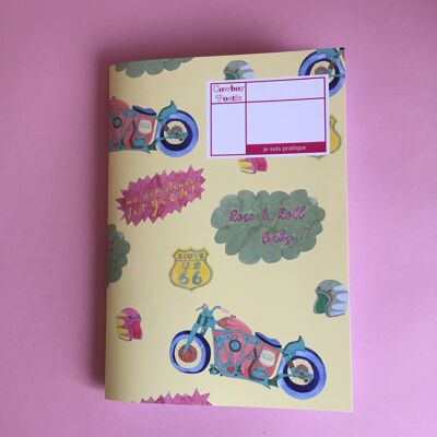 Cuaderno A5 "Soy práctico" Motocicleta amarilla