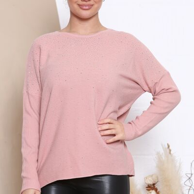 pink sparkle ribbed top