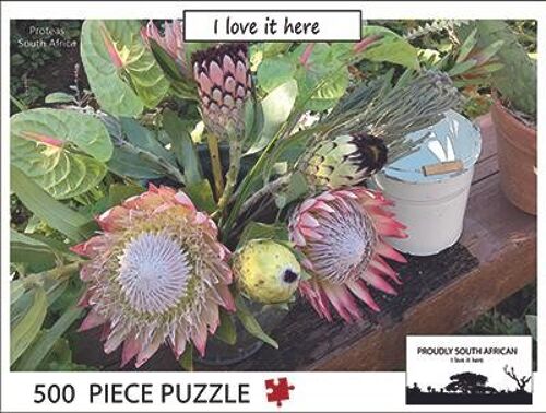Jigsaw puzzle in Protea on Bench