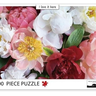 Jigsaw puzzle in Peony Red