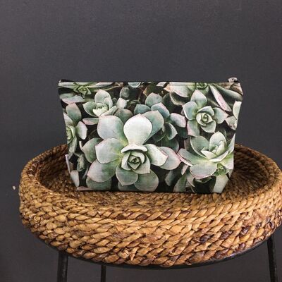 Borsa cosmetica in verde succulento