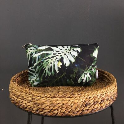 Cosmetic Bag in Monster Leaf - Large