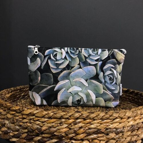 Cosmetic Bag in Succulent Blue