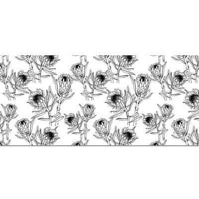 Tischläufer in Protea Schwarz auf Weiß